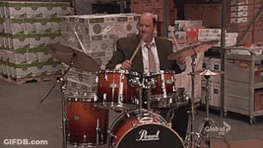 Kevin The Office Drummer Playing Rim Shot GIF