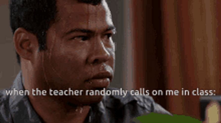 Key And Peele Sweating Teacher Randomly Calls GIF