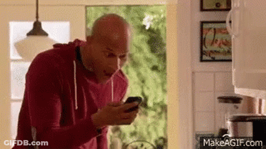 Key & Peele Show Receiving Text Message Surprised Reaction GIF