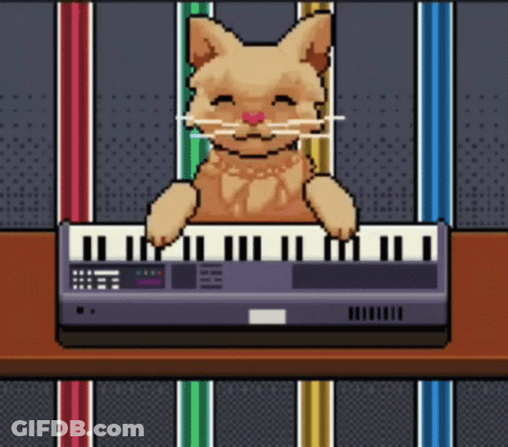 Keyboard Cat Playing Game GIF