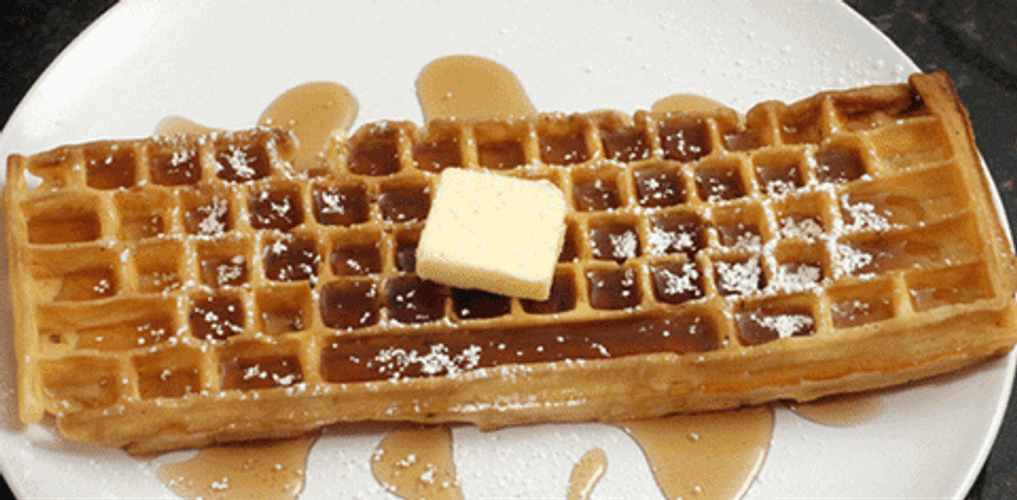 Keyboard Waffles With Different Toppings GIF