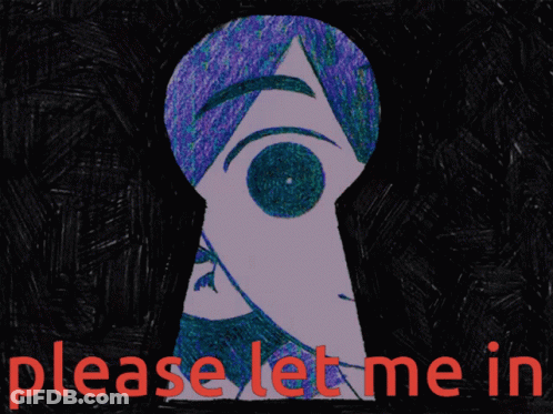 Keyhole Saying Please Let Me In GIF