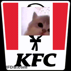 KFC Logo With Cat Behind It GIF