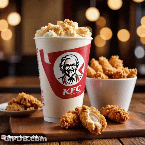 KFC Popcorn Cup And Fried Chicken GIF