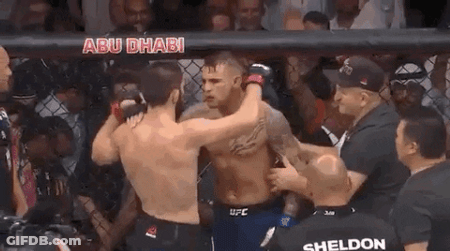 Khabib After Fight Hug GIF