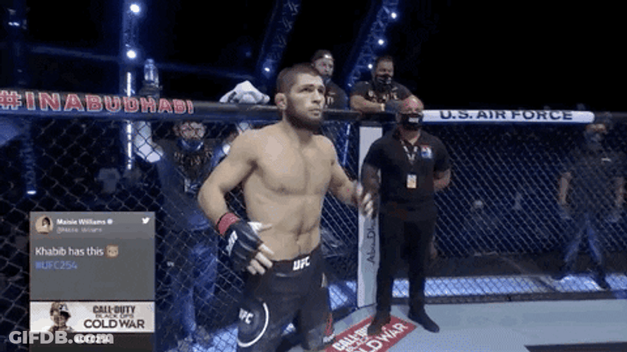 Khabib Hitting His Abs GIF