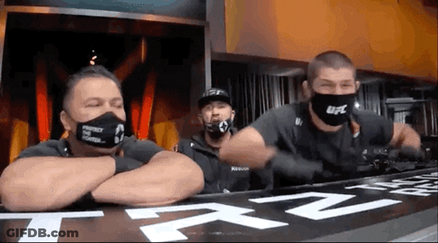 Khabib Jumping On The Desk GIF