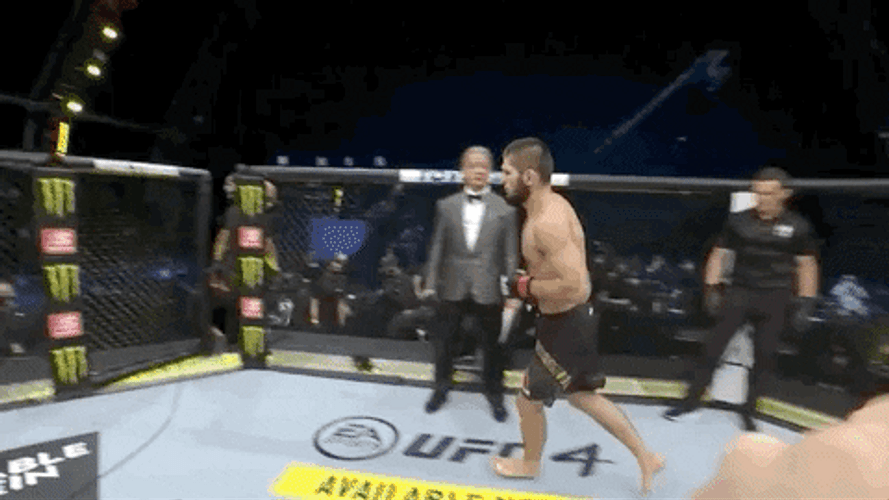 Khabib Running Around The Ring GIF