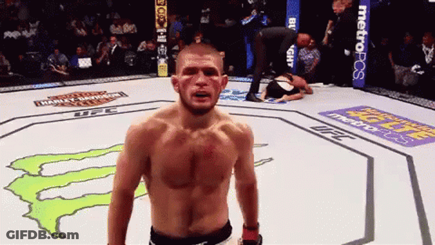 Khabib Screaming In The Ring GIF