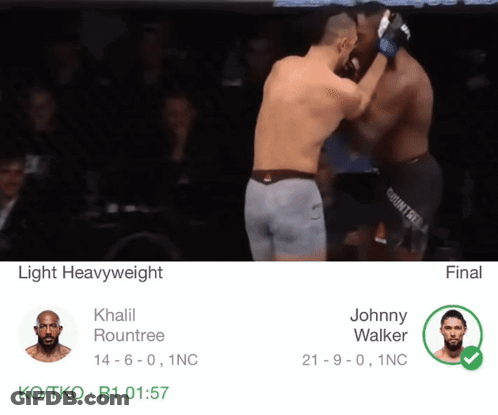 Khalil Rountree Vs Johnny Walker Fight GIF
