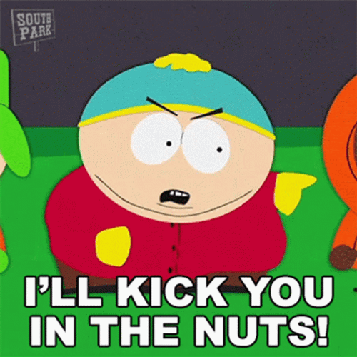 Kick In The Nuts Angry Eric Cartman GIF