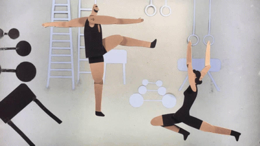 Kick In The Nuts Cartoon Gym Rats GIF