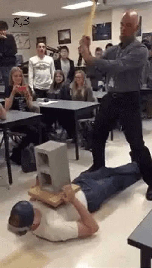 Kick In The Nuts Hammer Exhibition Fail GIF