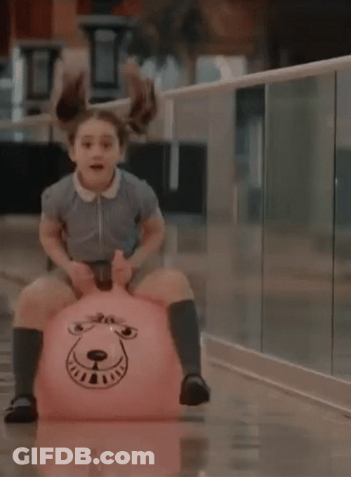 Kid And Pink Hooper Bouncing Ball GIF