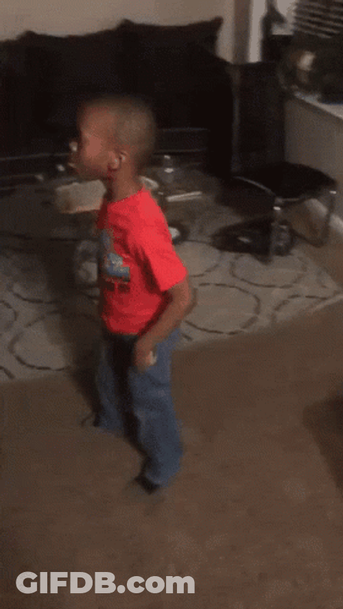 Kid Backflip Then Pose GIF