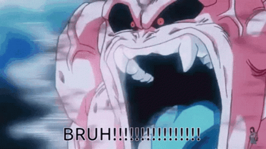 Kid Buu Screaming Bruh GIF