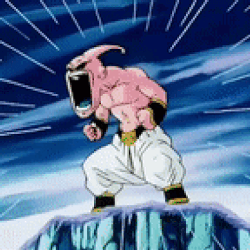 Kid Buu Screaming GIF