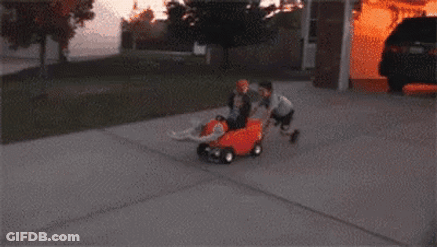 Kid Car Crash While Playing Basketball GIF