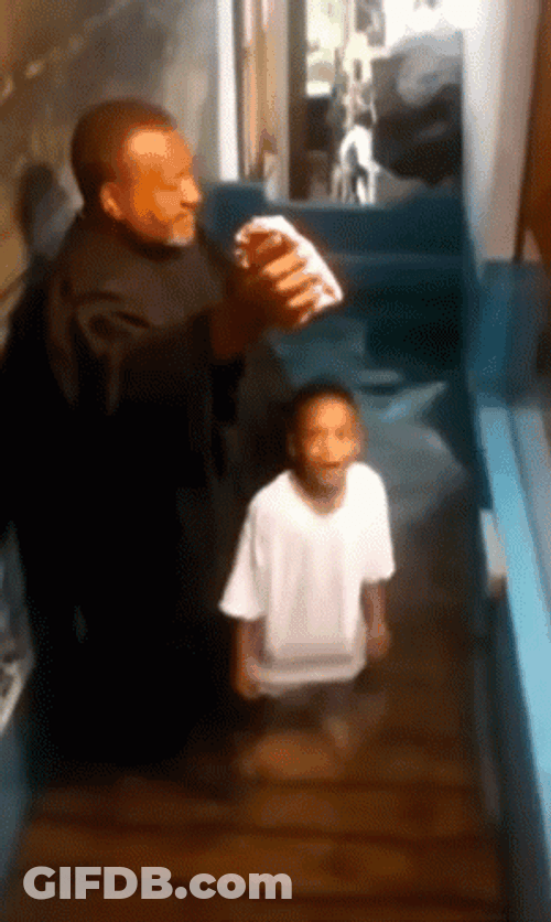 Kid Dives In Holy Water Baptism GIF