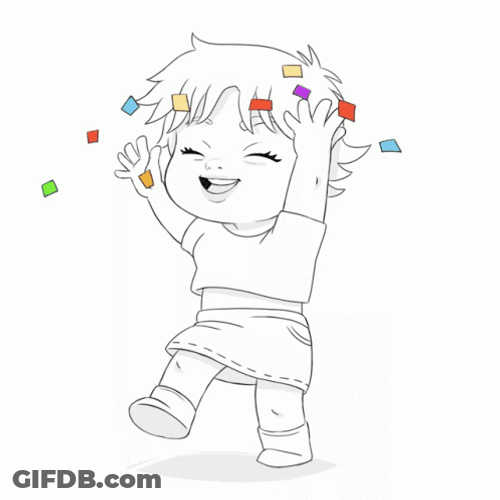 Kid Drawing With Confetti GIF