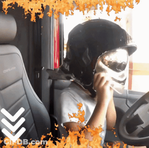 Kid Driving The Firefighter Truck GIF