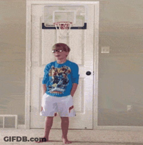 Kid Dunk Over Younger Brother GIF