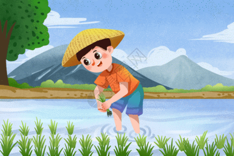 Kid Farmer Planting GIF