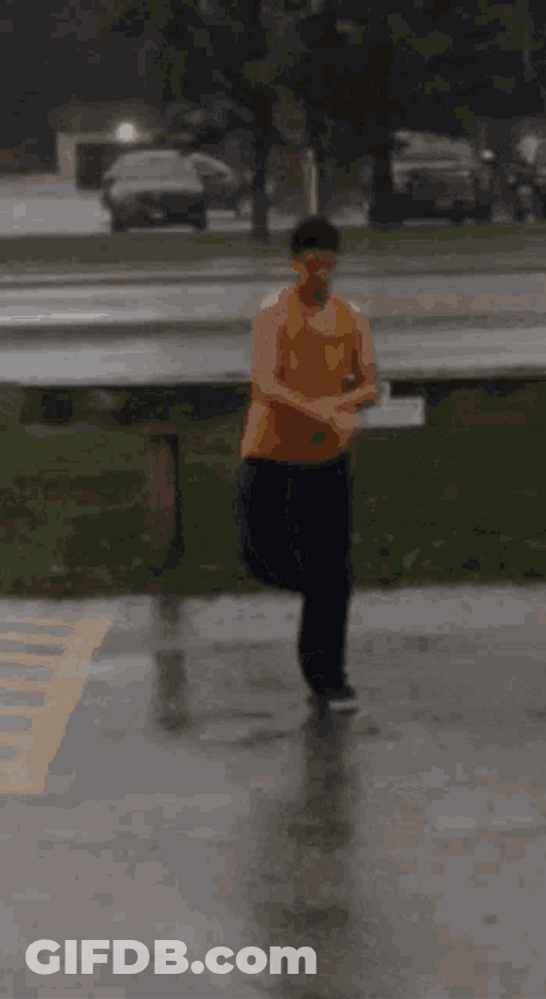 Kid Feet Moves Dancing In The Rain GIF