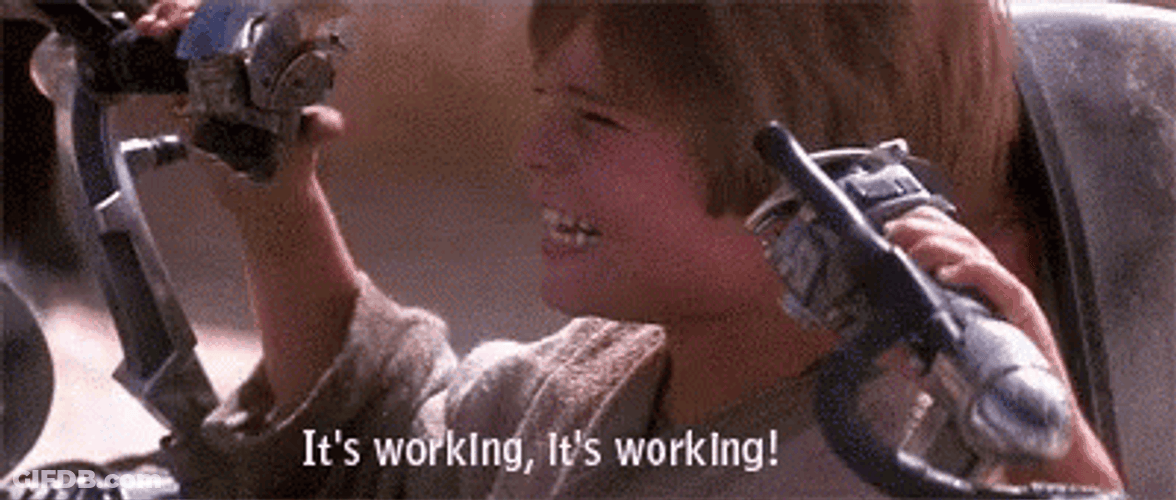 Kid Happily Shouting That Its Working GIF