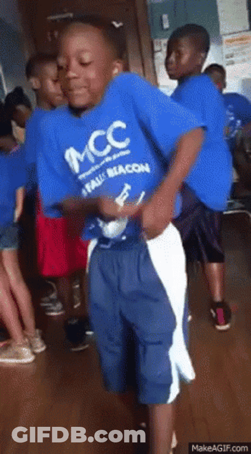 Kid In Blue Tees Dance Like Milly Rock GIF