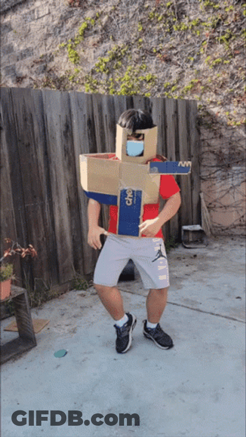 Kid In Carton Suit Dancing Gangnam Style GIF