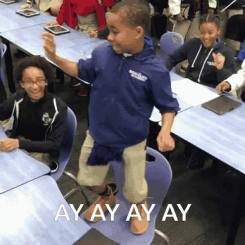 Kid In Classroom Dance Turn Up GIF