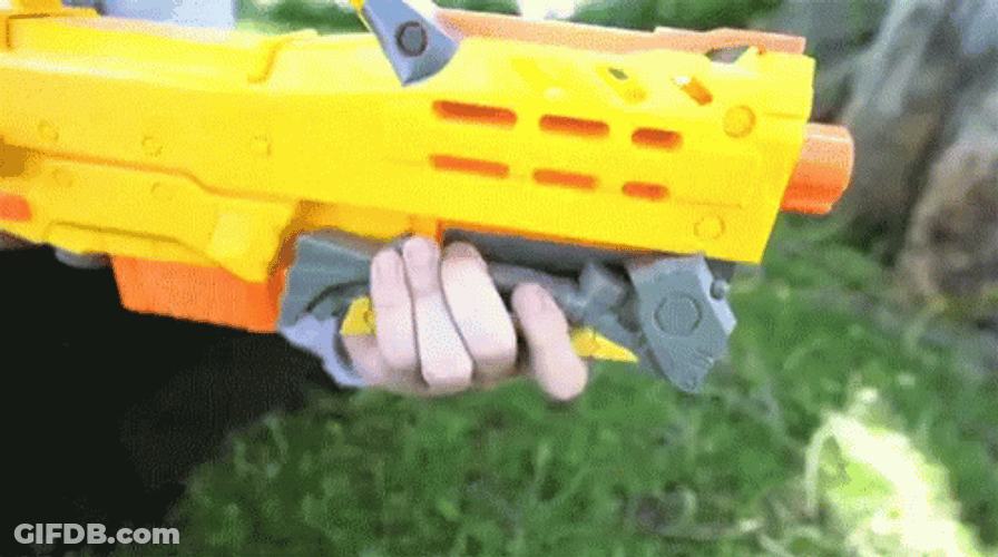 Kid Loading Toy Gun GIF