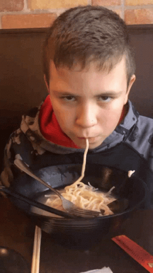 Kid Loved The Noodle GIF
