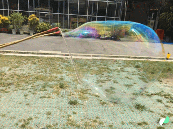 Kid Making Big Bubble GIF