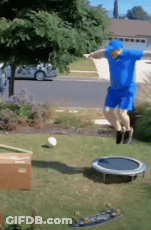 Kid Mini Trampoline Fails GIF