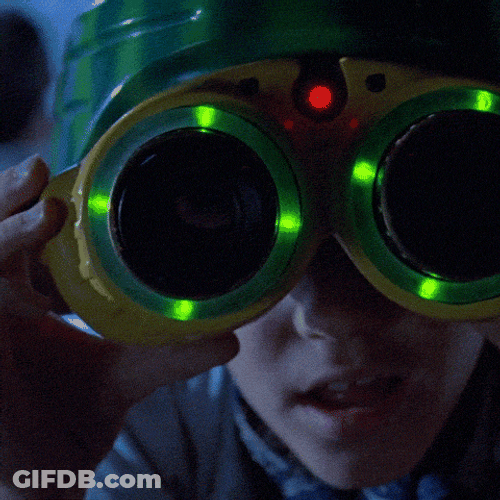 Kid Night Vision Binocular Sees Monster GIF