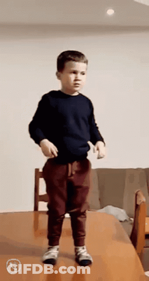 Kid Not Like This Reaction On His Outfit GIF