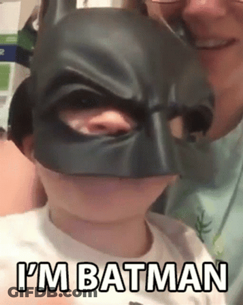 Kid On Batman Mask Im Batman GIF