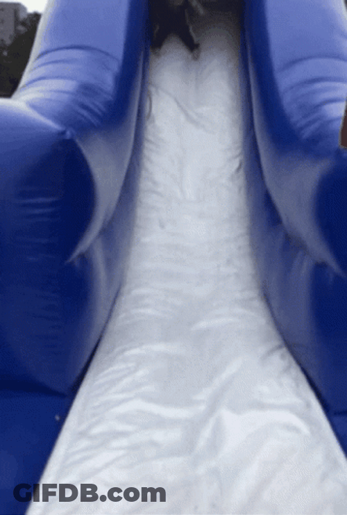 Kid On Bouncy Slide Fails GIF