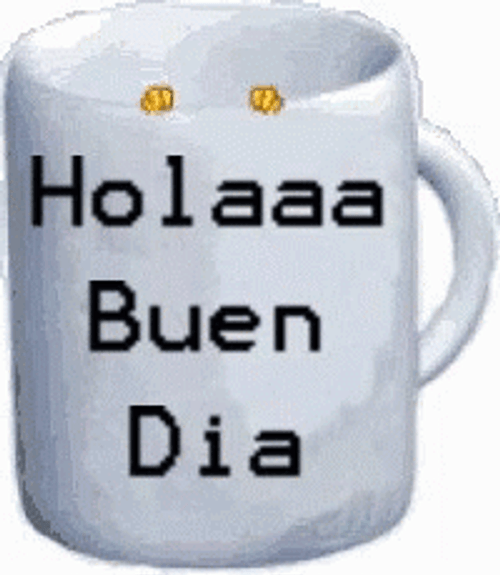 Kid Peeking Buen Dia Mug Design GIF