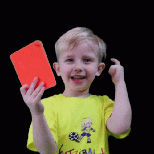 Kid Playing Red Card GIF