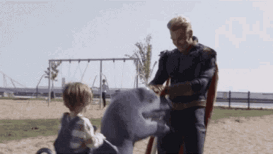 Kid Playing See Saw Homelander Meme GIF