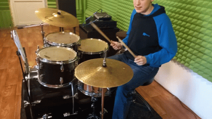 Kid Practicing To Master Rim Shot GIF