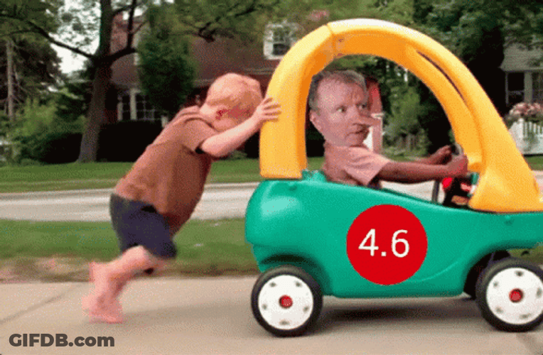 Kid Pushing Car Crash GIF