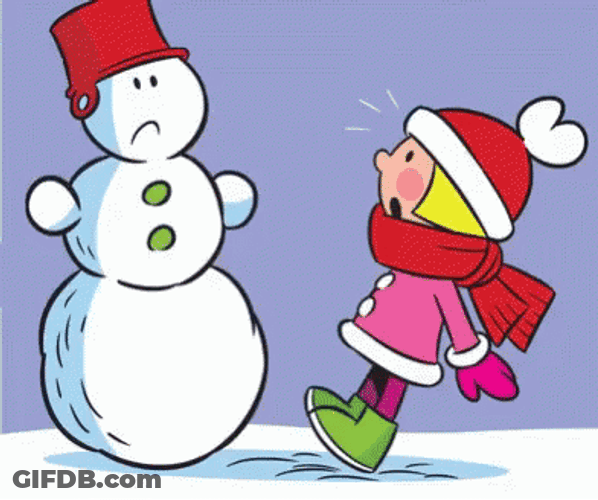 Kid Remove Snowman Nose GIF