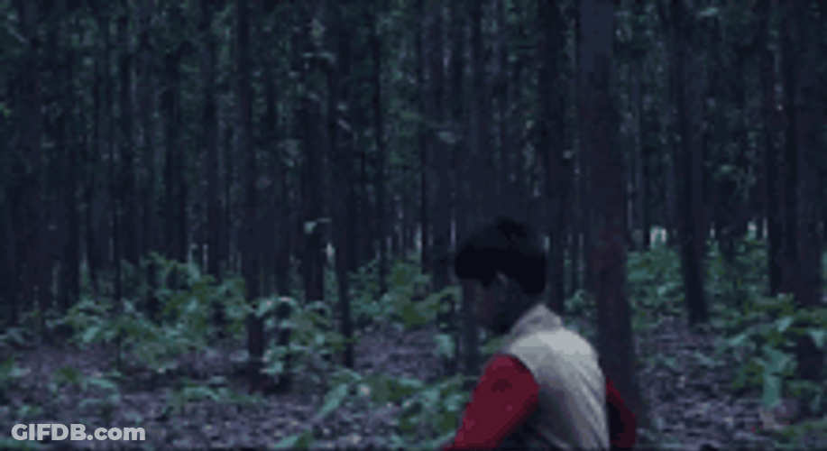 Kid Running Away In The Forest GIF