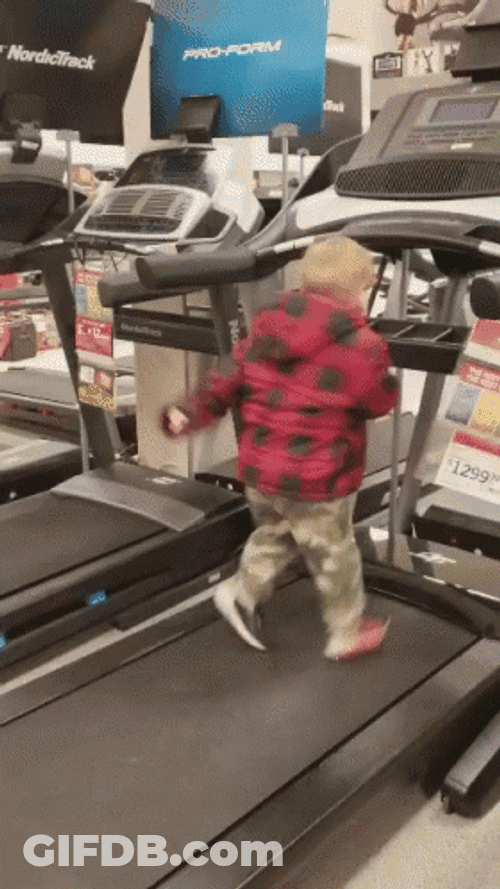 Kid Running On Treadmill GIF