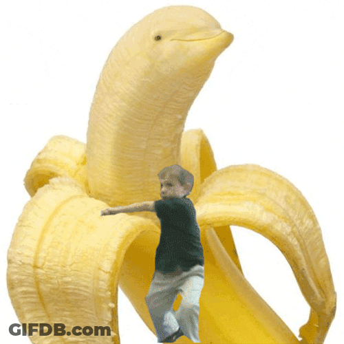 Kid Spinning Banana Background GIF