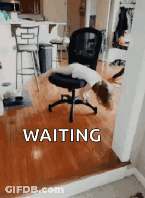 Kid Spins Chair While Waiting GIF